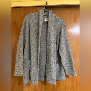 Zara Heather Gray Open-Front Knit Cardigan